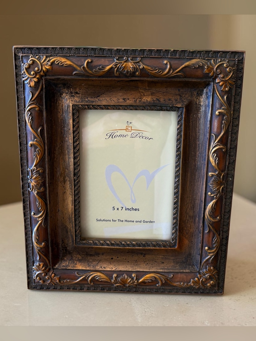 Vintage Ornate Bronze Brown 5x7 Picture Frame, Home Decor